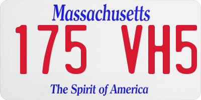 MA license plate 175VH5