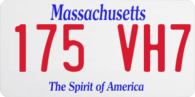 MA license plate 175VH7