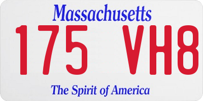 MA license plate 175VH8