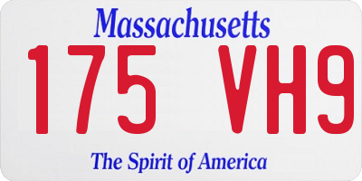 MA license plate 175VH9