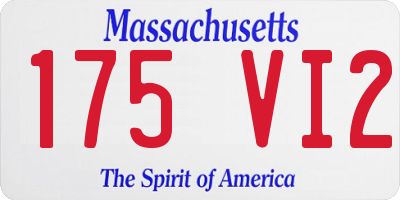 MA license plate 175VI2