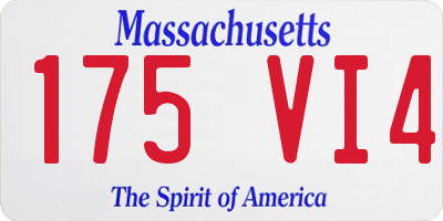 MA license plate 175VI4