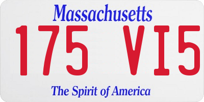 MA license plate 175VI5