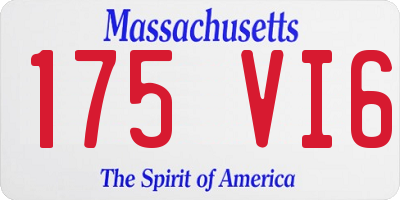 MA license plate 175VI6