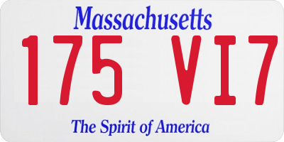 MA license plate 175VI7