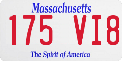 MA license plate 175VI8