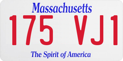 MA license plate 175VJ1