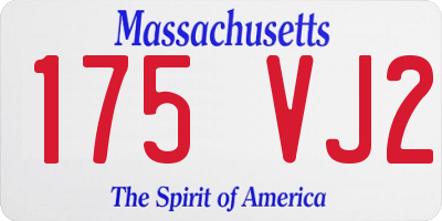 MA license plate 175VJ2