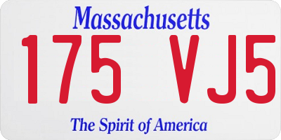 MA license plate 175VJ5