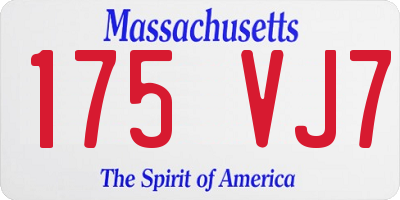 MA license plate 175VJ7