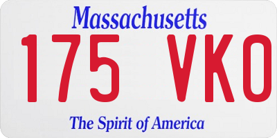 MA license plate 175VK0