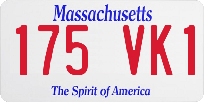 MA license plate 175VK1