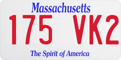 MA license plate 175VK2