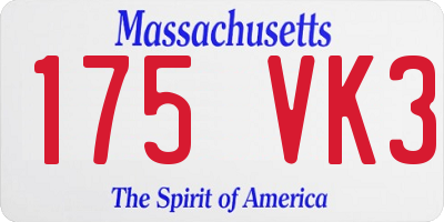 MA license plate 175VK3