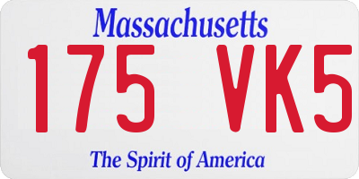 MA license plate 175VK5