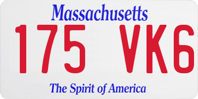 MA license plate 175VK6