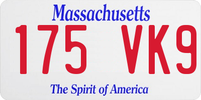 MA license plate 175VK9