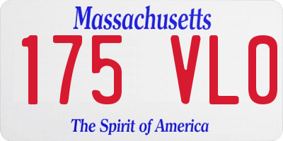MA license plate 175VL0