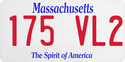 MA license plate 175VL2