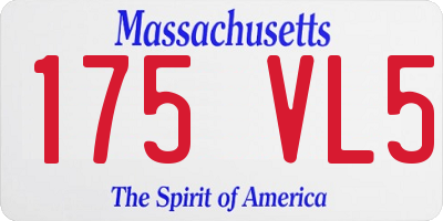 MA license plate 175VL5