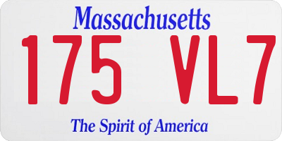 MA license plate 175VL7