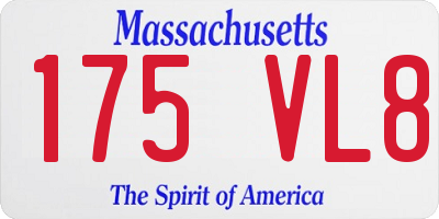 MA license plate 175VL8