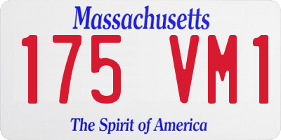 MA license plate 175VM1