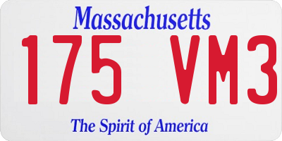MA license plate 175VM3