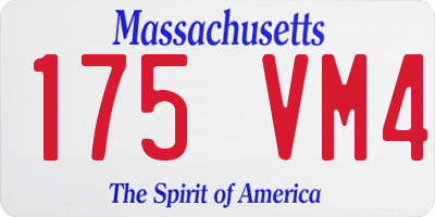 MA license plate 175VM4