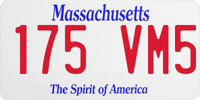 MA license plate 175VM5