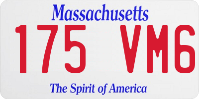 MA license plate 175VM6