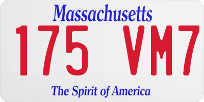 MA license plate 175VM7