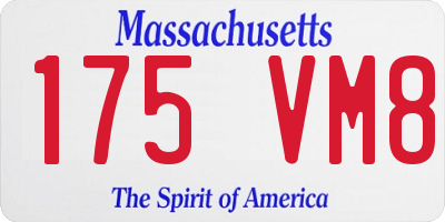 MA license plate 175VM8