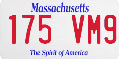 MA license plate 175VM9