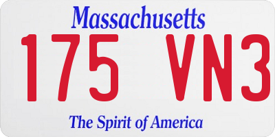 MA license plate 175VN3