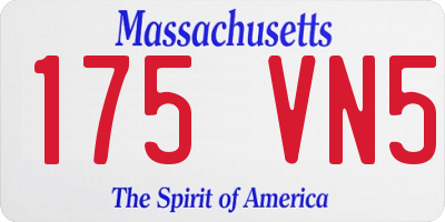 MA license plate 175VN5