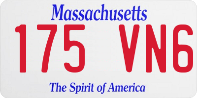 MA license plate 175VN6