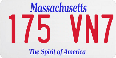MA license plate 175VN7