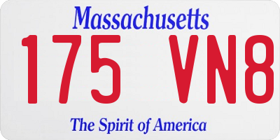 MA license plate 175VN8