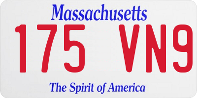 MA license plate 175VN9
