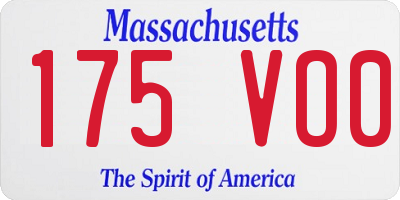 MA license plate 175VO0