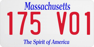 MA license plate 175VO1