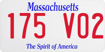 MA license plate 175VO2