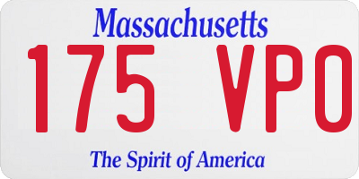 MA license plate 175VP0