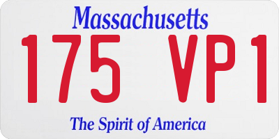 MA license plate 175VP1