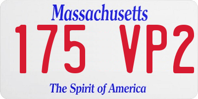 MA license plate 175VP2