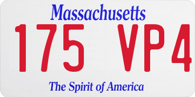 MA license plate 175VP4