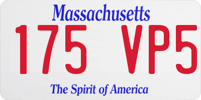 MA license plate 175VP5