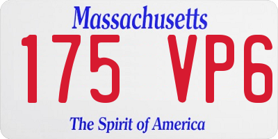 MA license plate 175VP6
