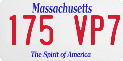 MA license plate 175VP7